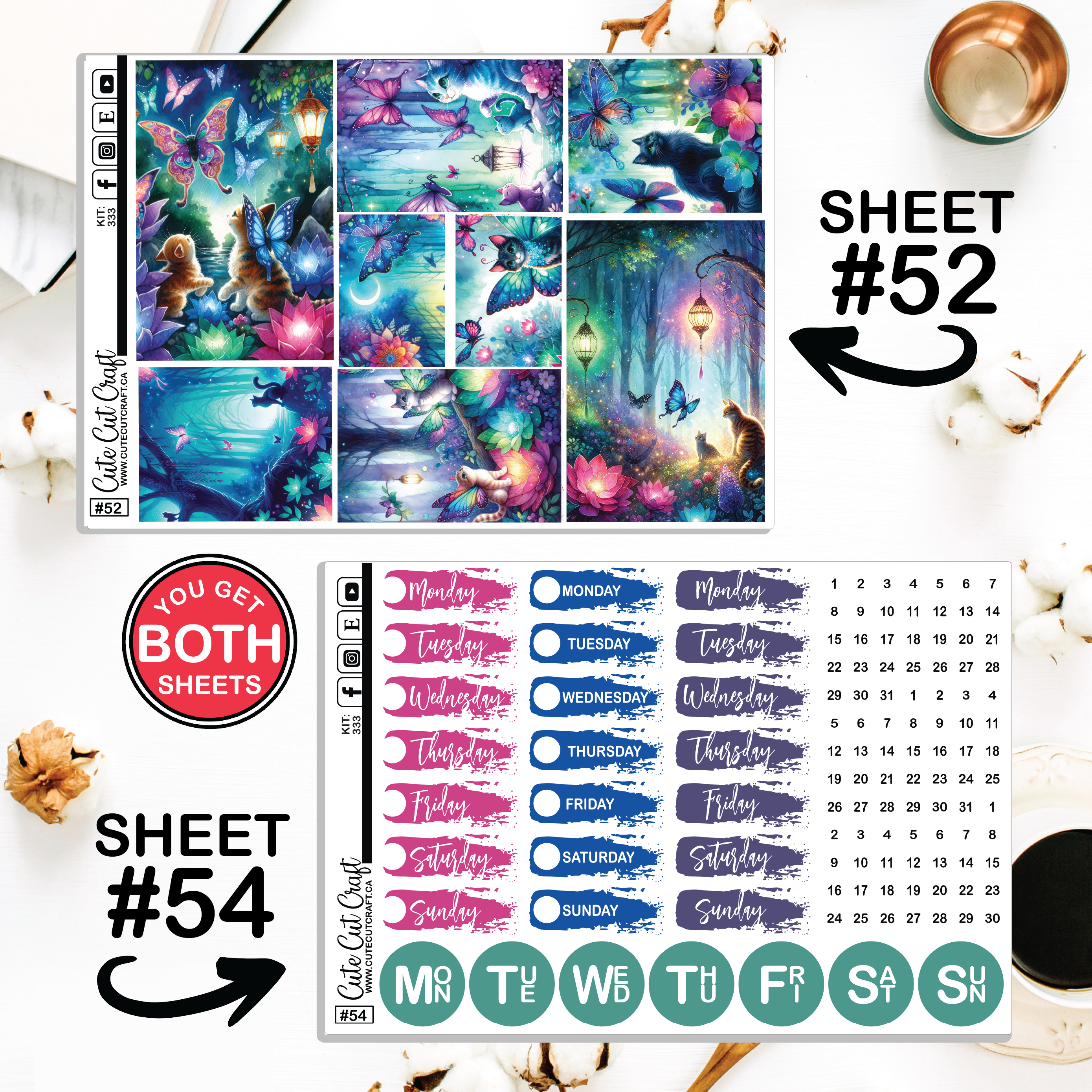 Cattafly #333 || Journaling Sheets