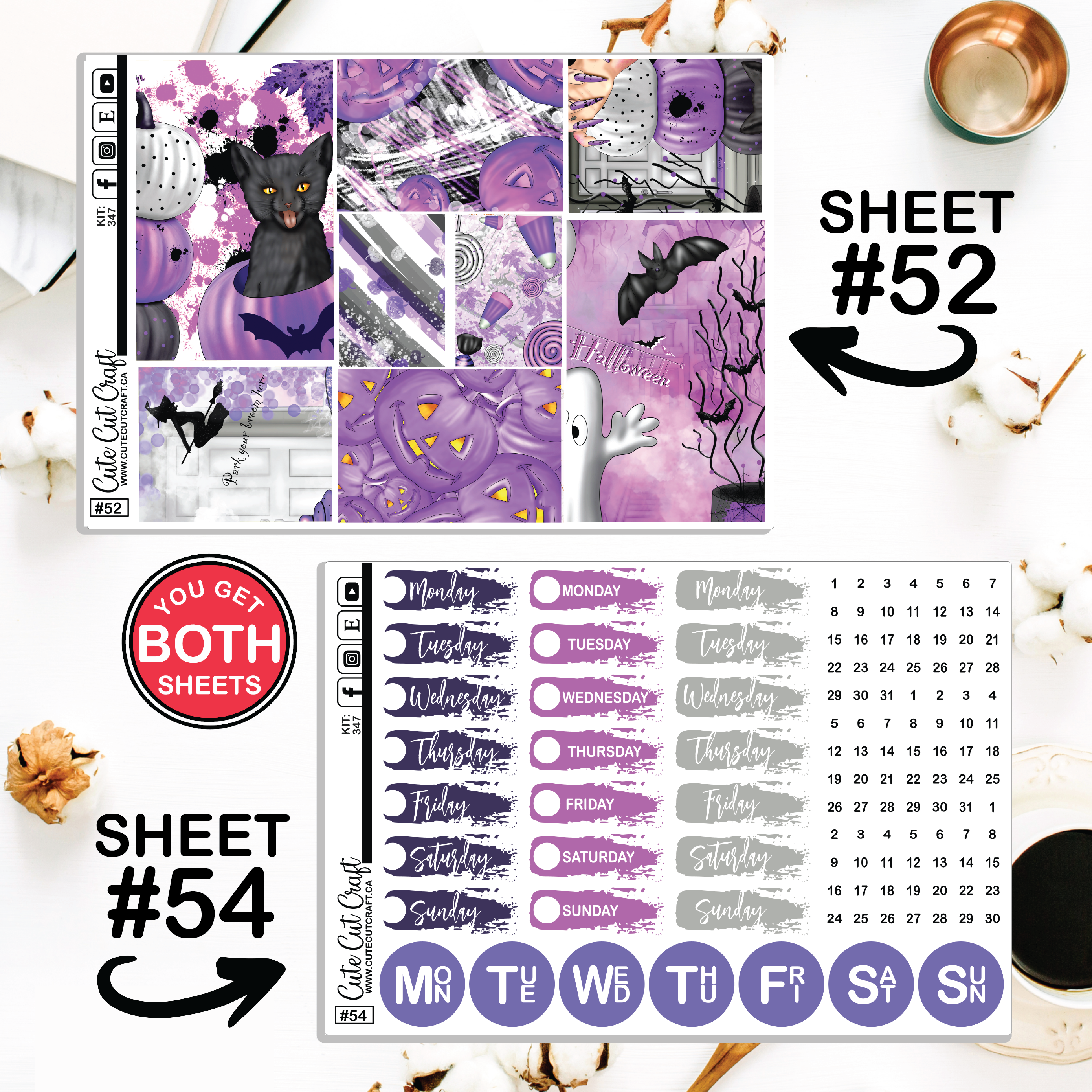 Purple Halloween #196 || Journaling Sheets