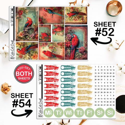 Red Parrot #365 || Journaling Sheets