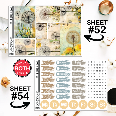 Retro Dandelion #277 || Journaling Sheets