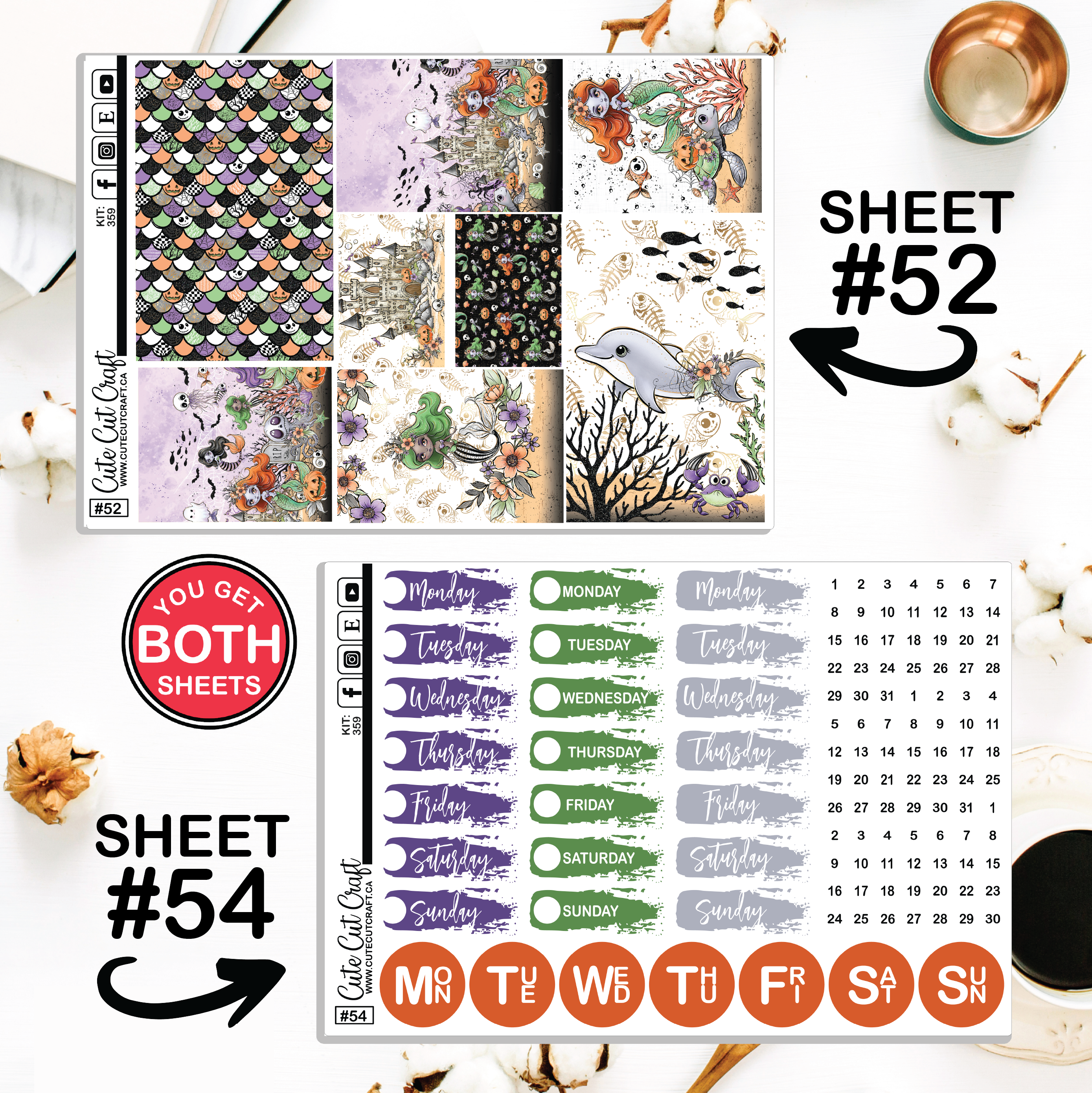 Spooky Splash #359 || Journaling Sheets