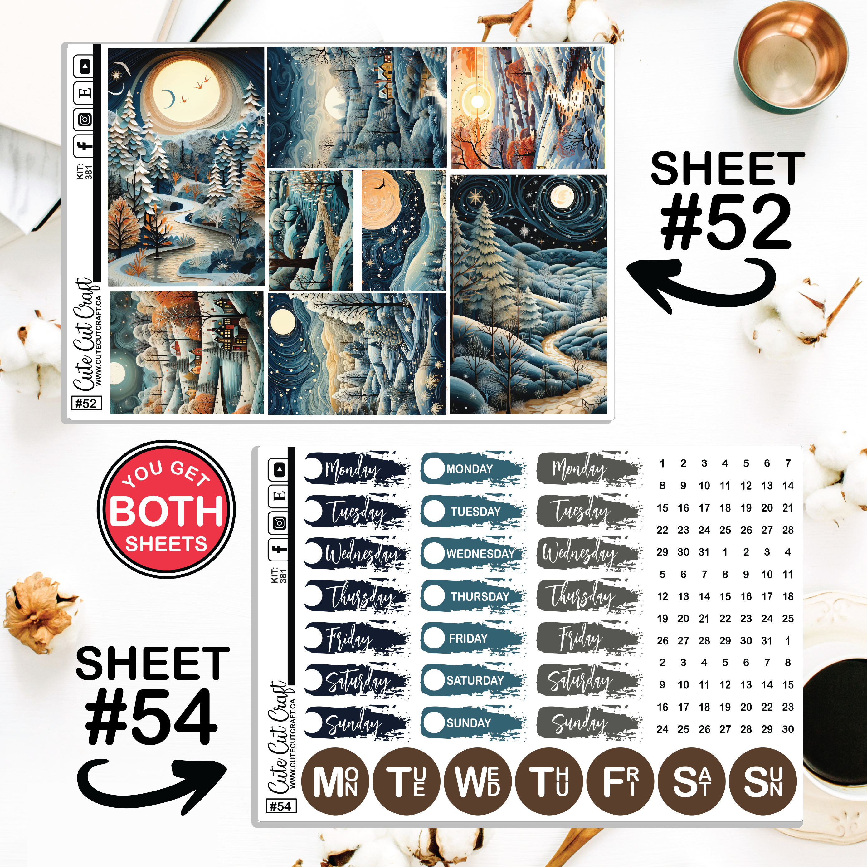 Winter Magic #383 || Journaling Sheets