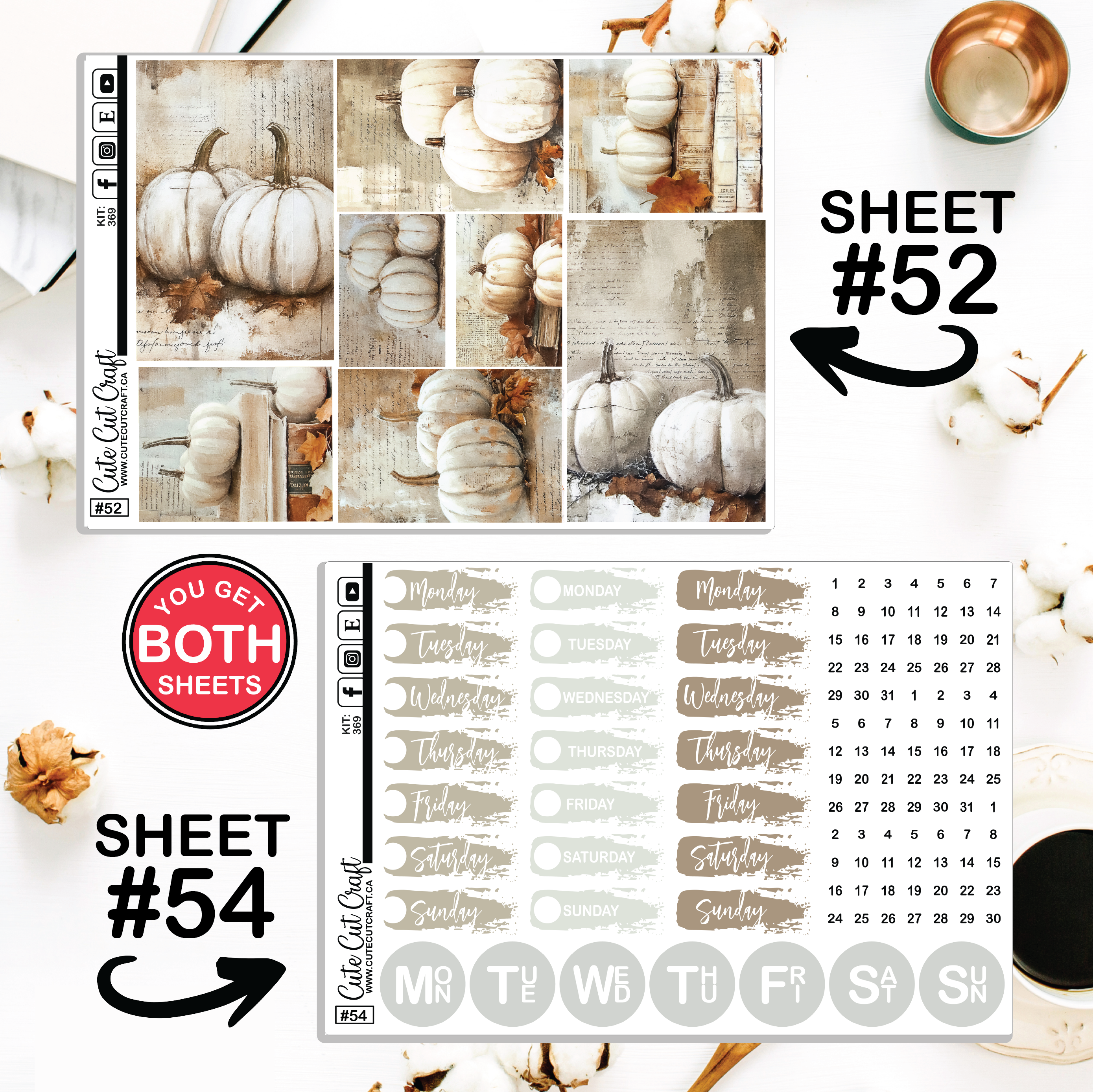 Bookish Pumpkin #369 || Journaling Sheets