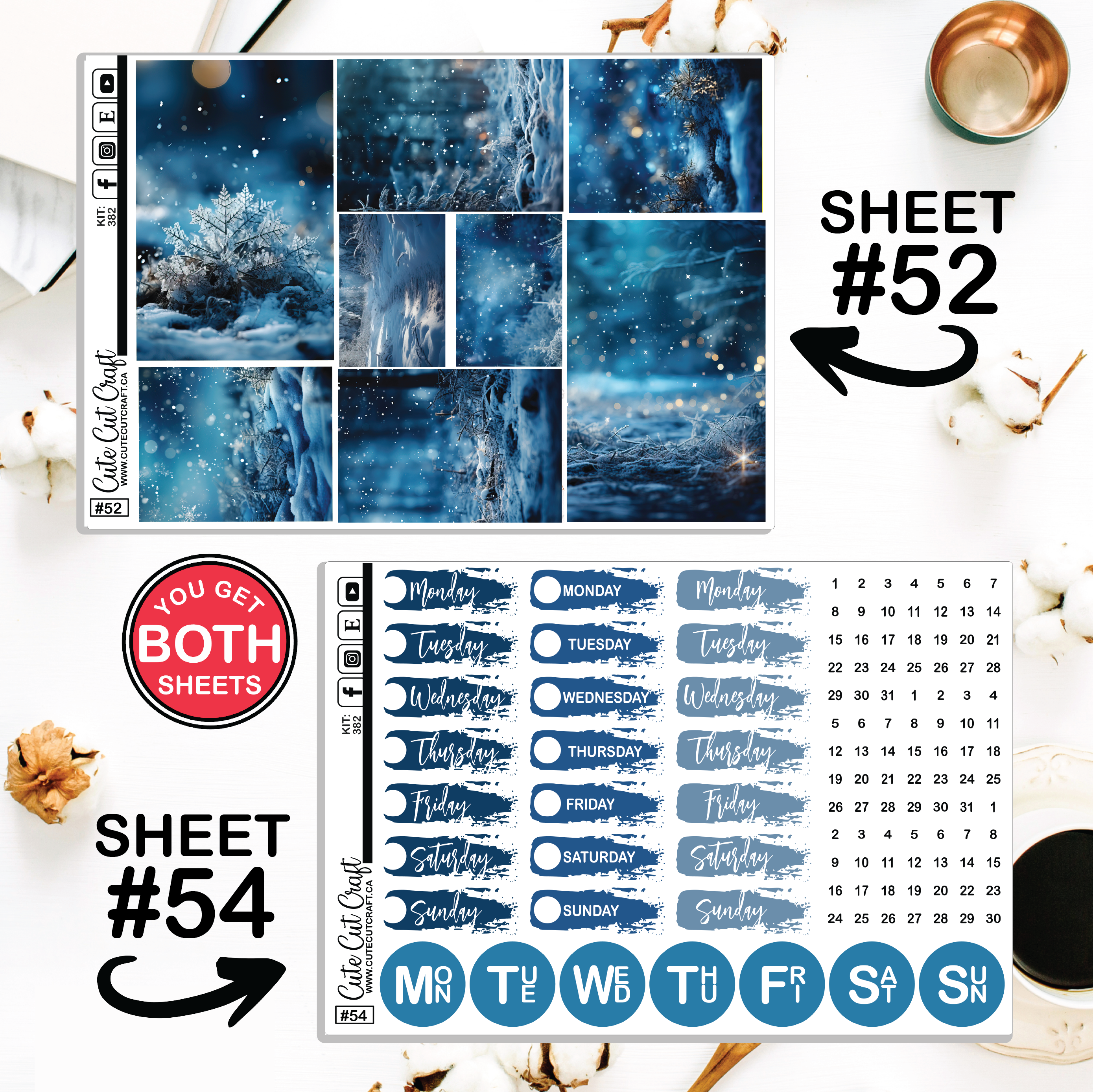 Blissful Blue #382 || Journaling Sheets