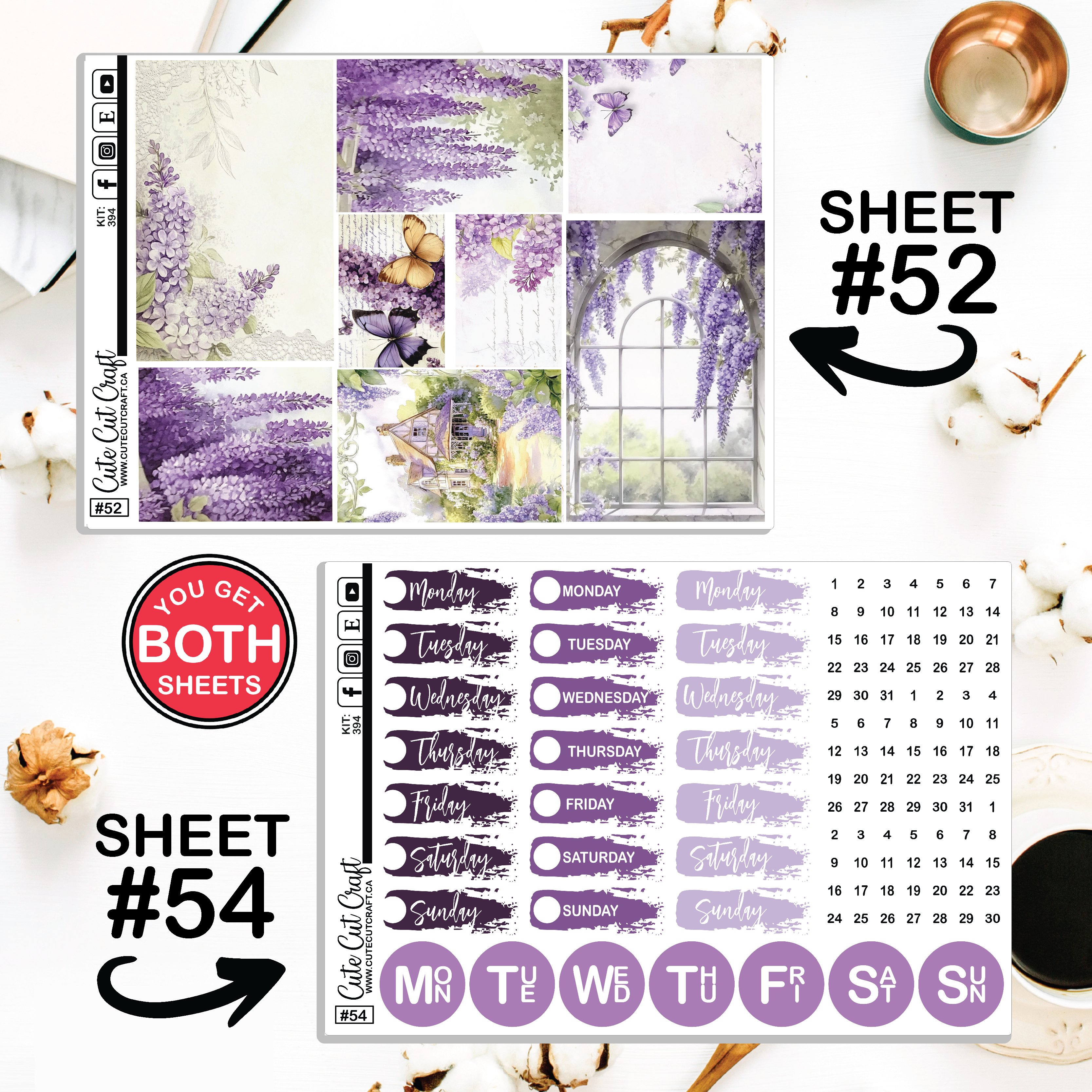 Lilac #394 || Journaling Sheets