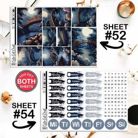 Moonlit Bridges #341 || Journaling Sheets