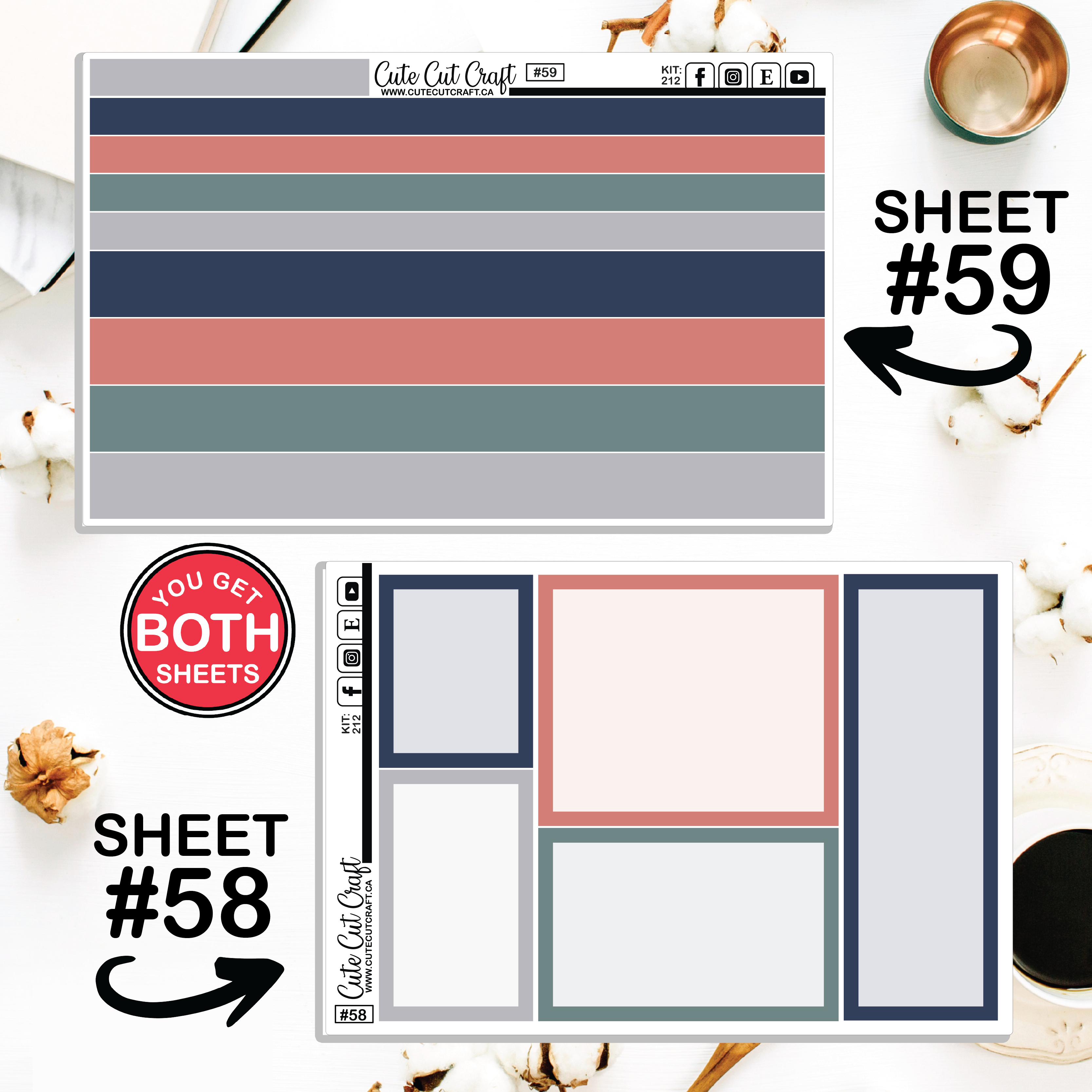 Rosy Cozy #212 || Journaling Sheets