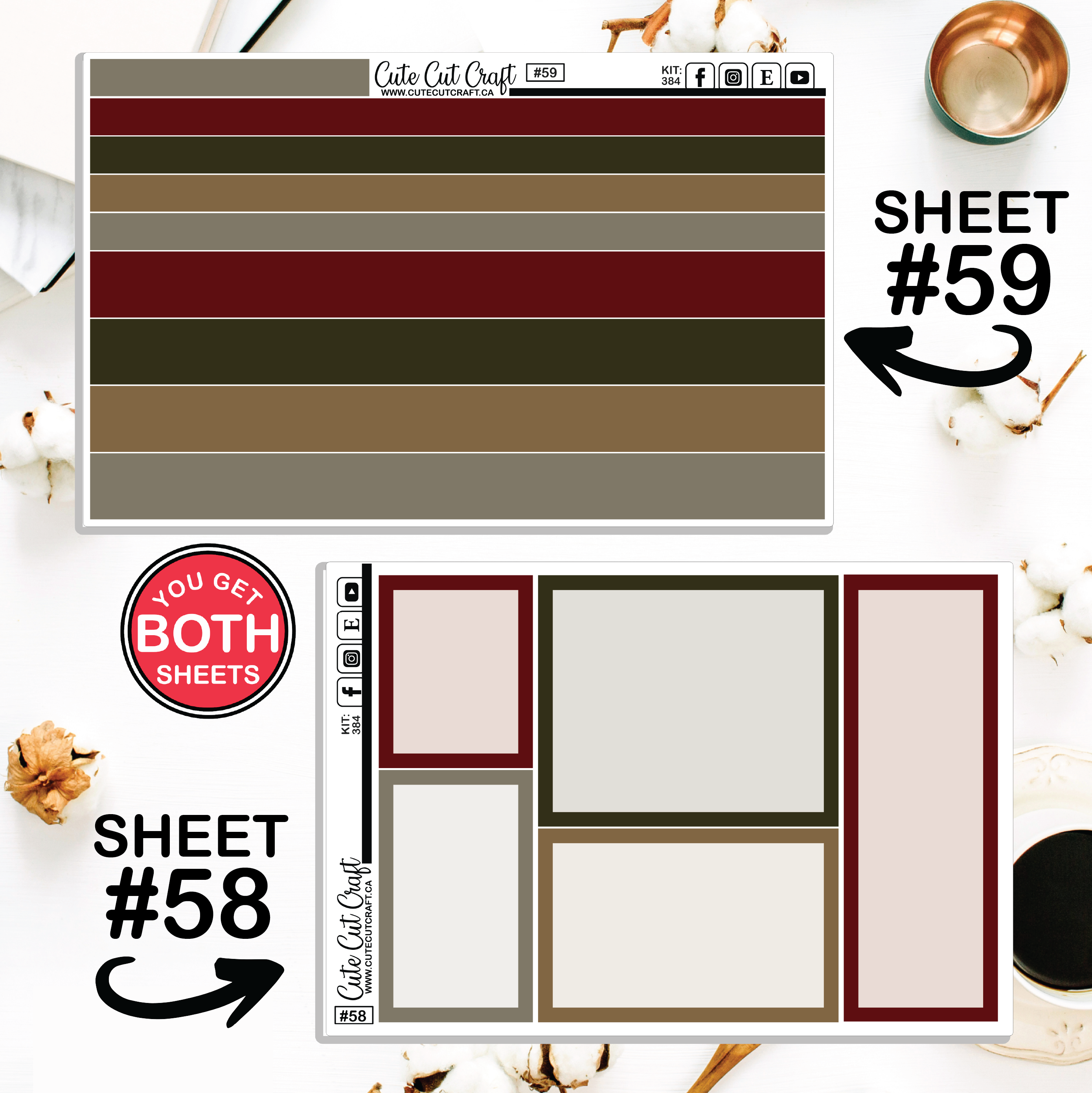 Peppermint Cocoa #384 || Journaling Sheets