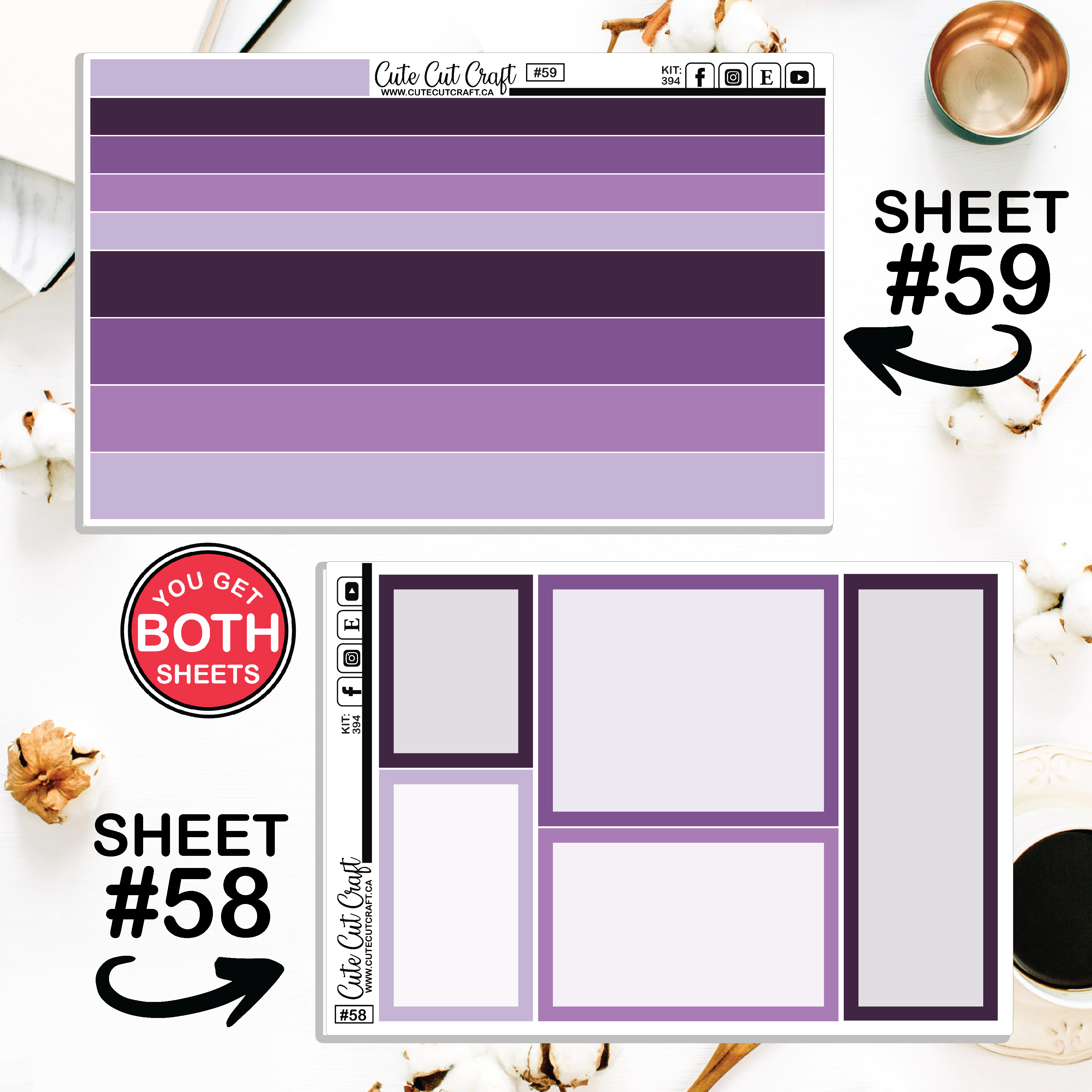 Lilac #394 || Journaling Sheets