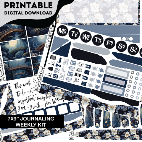 Moonlit Bridges #341 || Journaling Kit [PRINTABLE]