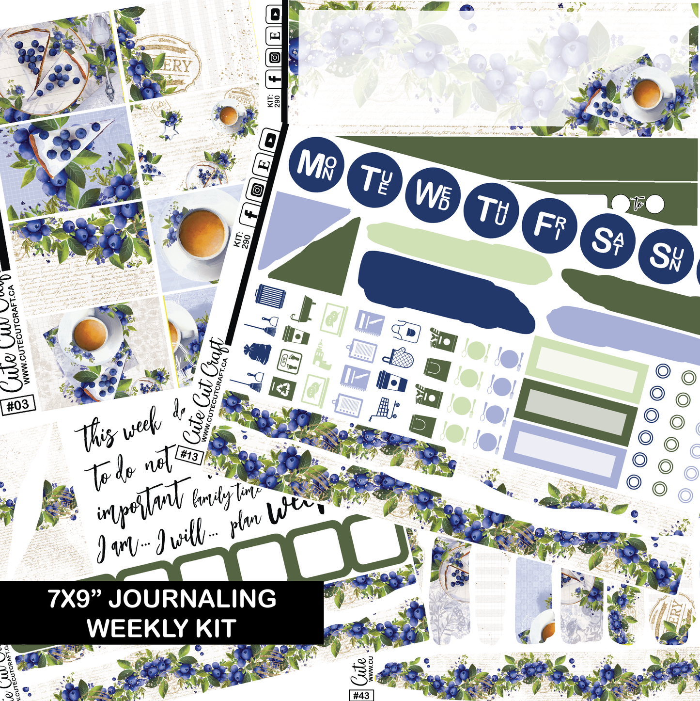 Blueberry #290 || Journaling Sheets