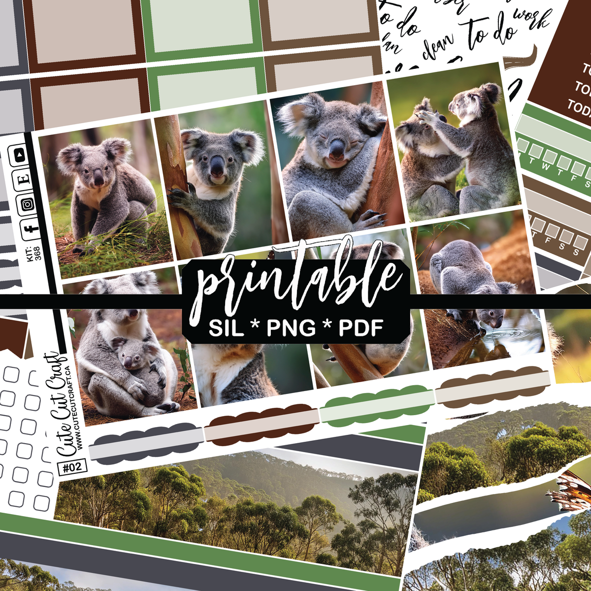 Cute Koala #368 || ECLP Kit [PRINTABLE]