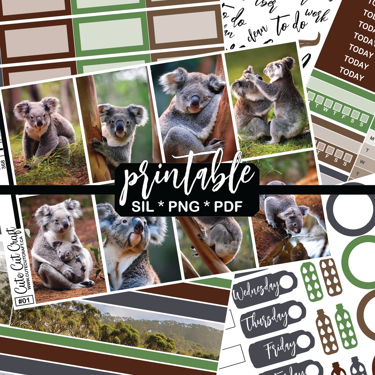 Cute Koala #368 || CHP Vertical Kit [PRINTABLE]