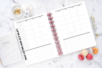 Weekly Vertical || Half Letter Planner Inserts