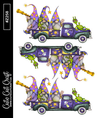 Galaxy Truck Gnomes || Deco Sheet