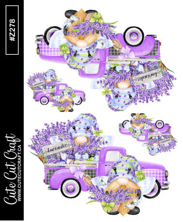 Lavender Truck Gnomes