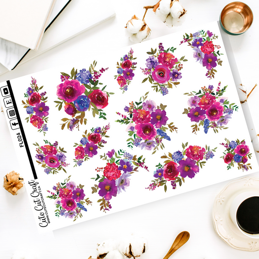 Winter Bright Florals || Decorative Sheet