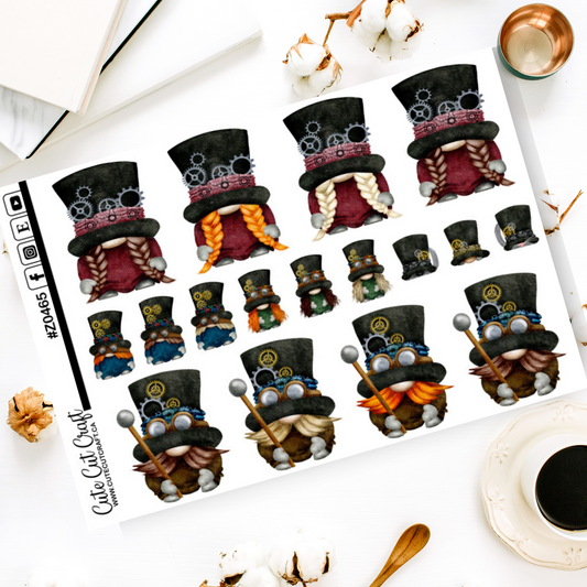 XL Steampunk Gnomes || Deco Sheet 2000