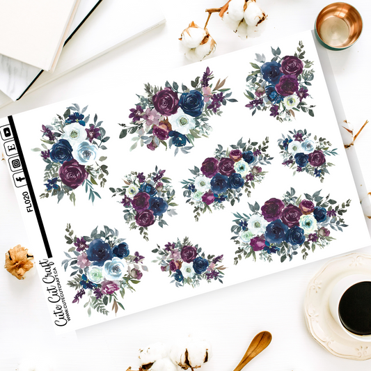 Plum Florals || Decorative Sheet