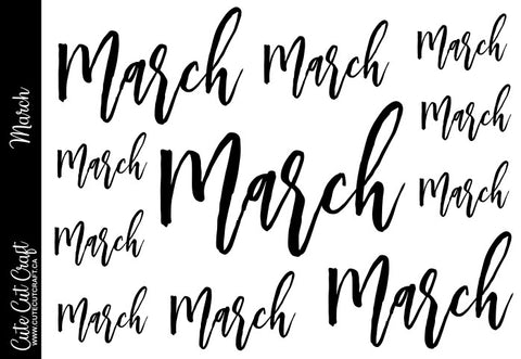 Script March Print March || Month Scripts – Cute Cut Craft