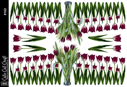 Purple Tulip #162 || XL Deco Sheet