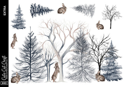 Winter Rabbit #154 || XL Deco Sheet