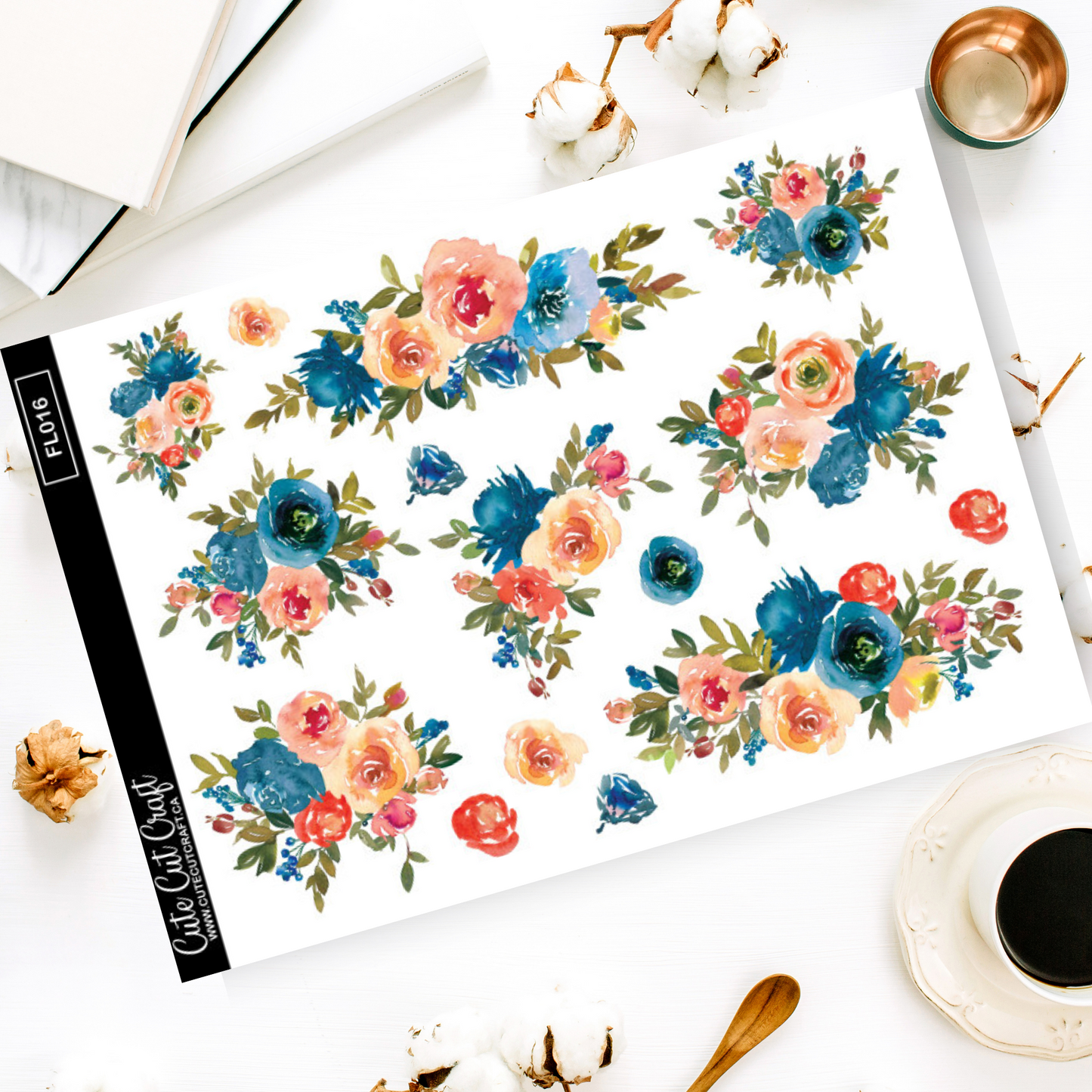 Late Winter Florals || Decorative Foiled Sheet
