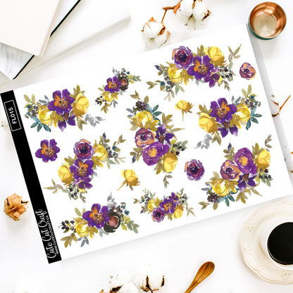 Bright Spring Florals || Decorative Foiled Sheet