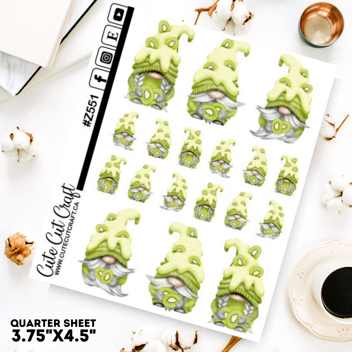 Kiwi Gnomes || Deco Sheet