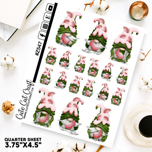Watermelon Gnomes || Deco Sheet