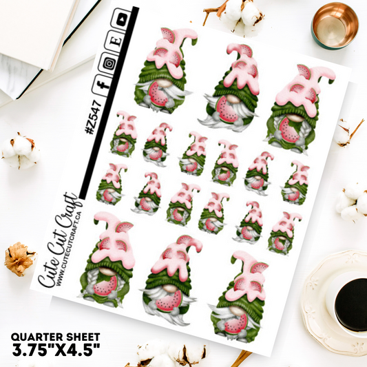 Watermelon Gnomes || Deco Sheet 2000