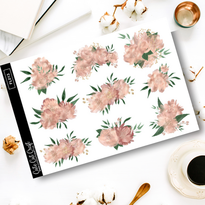 Muted Spring Florals || Decorative Foiled Sheet