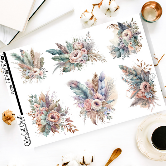 Feather Florals || Decorative Sheet