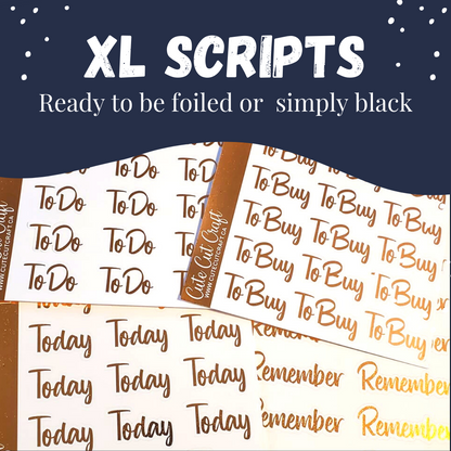 Complete Listing || XL Foiled Scripts