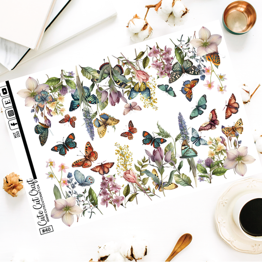 Butterfly Garden #250 || XL Deco Sheet