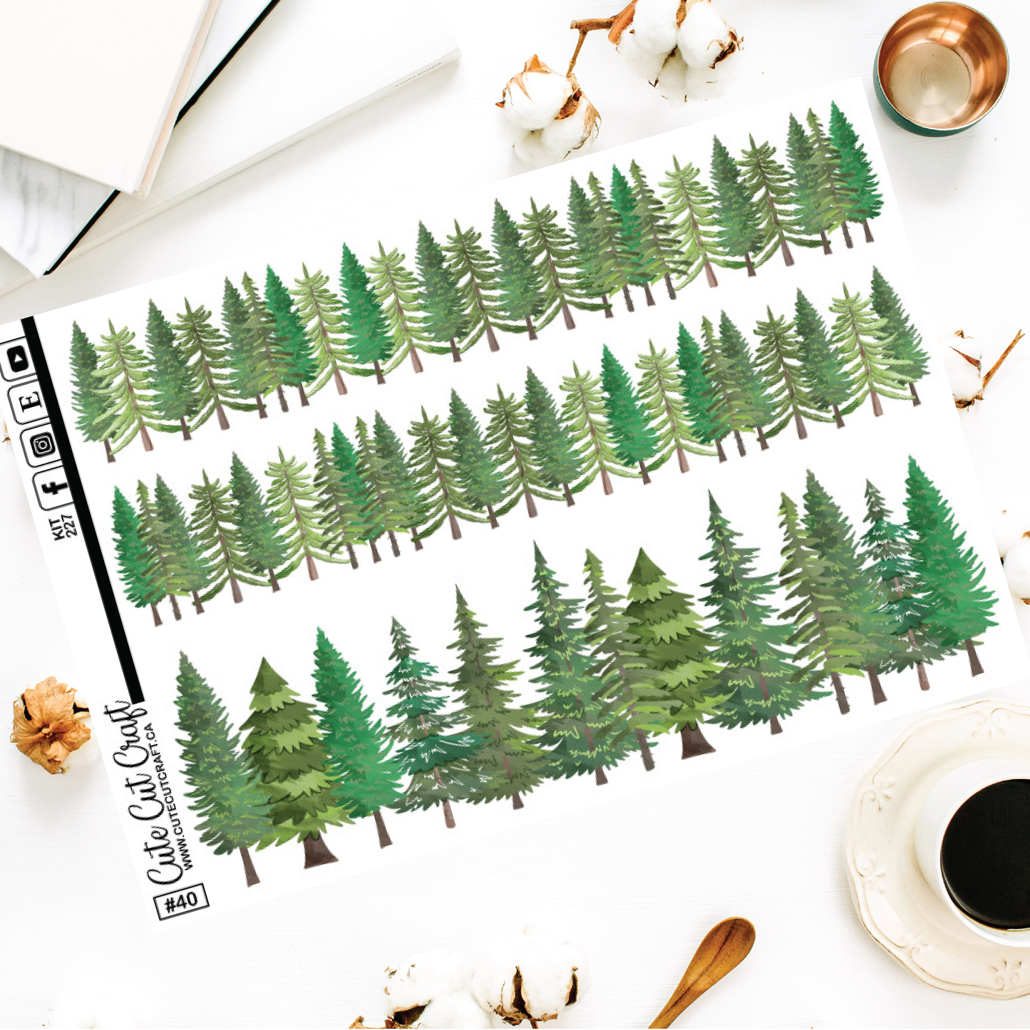 Pine Tree #227 || XL Deco Sheet