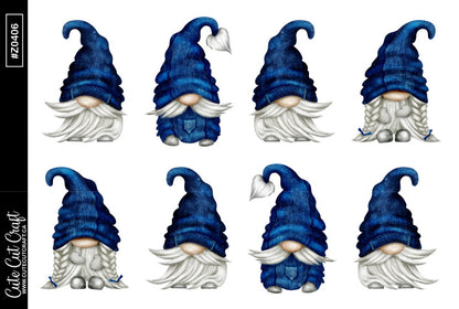 XL Denim Gnomes || Deco Sheet