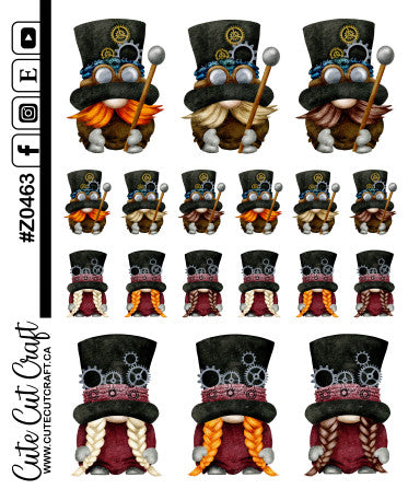 Steampunk Gnomes || Deco Sheet