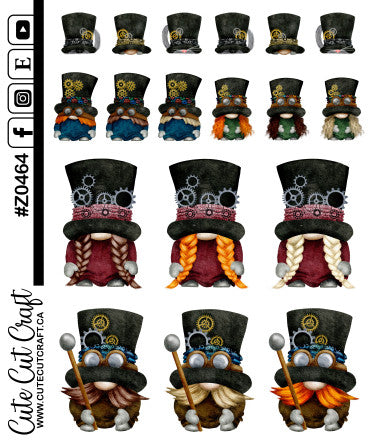 Steampunk Gnome Family || Deco Sheet