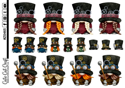 XL Steampunk Gnomes || Deco Sheet
