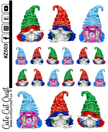 Superhero Gnomes || Deco Sheet
