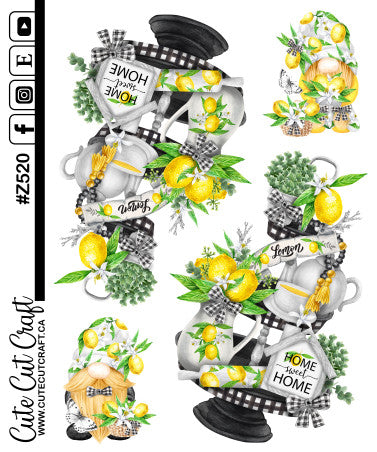 Lemon Tiered Tray Gnomes 2