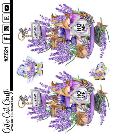 Lavender Tiered Tray Gnomes