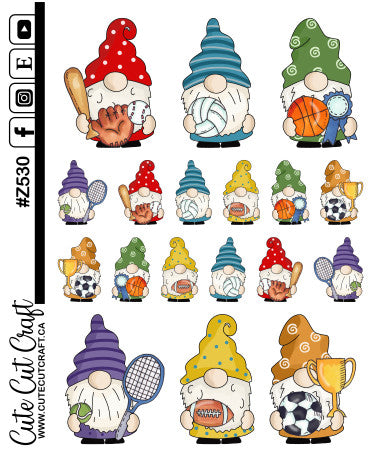 Sport Gnomes || Deco Sheet