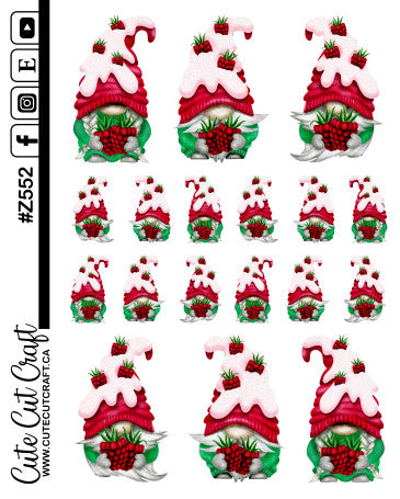 Raspberry Gnomes || Deco Sheet
