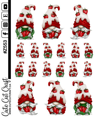 Strawberry Gnomes || Deco Sheet