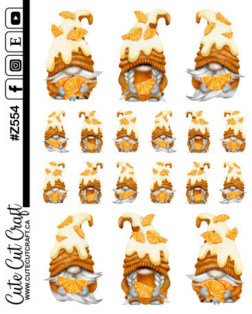 Orange Gnomes || Deco Sheet