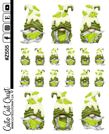 Lime Gnomes || Deco Sheet