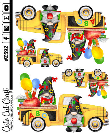 School Truck Gnomes