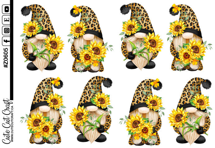 XL Sunflower Leopard Gnomes